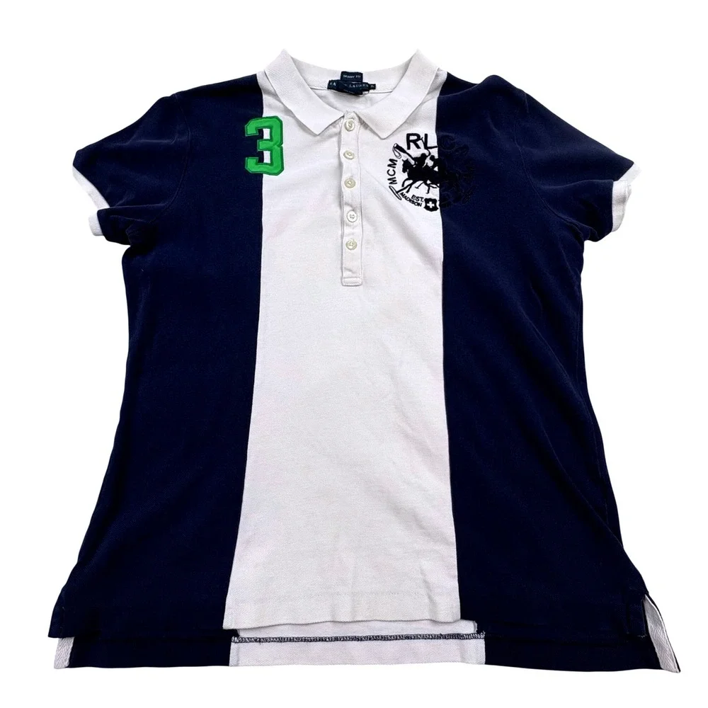 Ralph Lauren Polo Shirt Kids XL 100% Cotton‎ Color Block RLC Equestrian #3